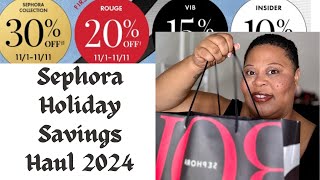 HUGE SEPHORA ROUGE HOLIDAY SAVINGS HAUL 2024 [upl. by Dirrej]