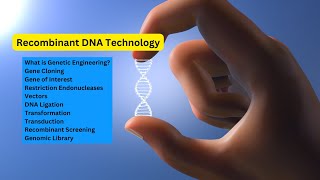 Recombinant DNA Technology RecombinantDNA GeneticEngineering RestrictionEnzymes DNACloning [upl. by Anelis]