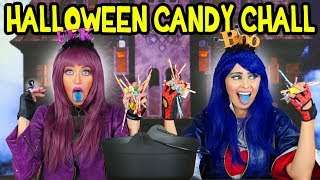 Evie vs Mal Halloween Candy Challenge from Descendants 2 Totally TV [upl. by Eatnoed]