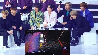 시상자로 나온 펭수를 본 방탄소년단BTS Reaction 직캠 [upl. by Orlov]