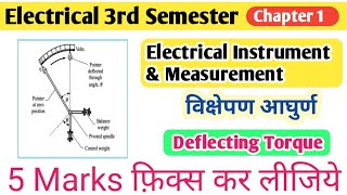 Deflecting Torque In Hindi  Deflecting Torque In Measuring Instrument  Polytechnic 3rd Semester [upl. by Eicnan]