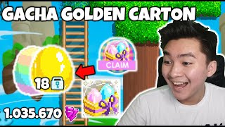 Gacha Golden Egg Carton Manen Telur Modal 1Jt Gems  Growtopia Easter Gacha Profit 2023 [upl. by Marlowe]