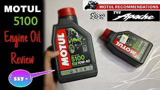 MOTUL 5100 10w 40 Engine Oil Review • Best Engine Oil For TVS Apache [upl. by Dunseath]