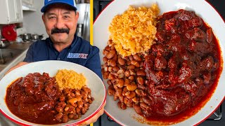 How to Cook CHILE CON CARNE aka CHILE COLORADO authentic Mexican Red Sauce Recipe [upl. by Hgielac813]