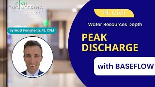 Civil PE Exam  Water Resources Depth  Find the Peak Discharge with Baseflow [upl. by Vilma]