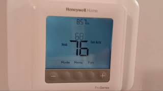 How to program Honeywell Home Pro Series push button thermostat [upl. by Jovitta321]