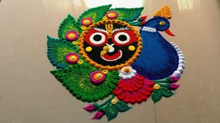 Jagannath Rangoli designs For Kartik PurnimaPanchukaOdia MurujaKartik Purnima Special Rangoli [upl. by Epstein]