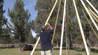 Laying in all the Tipi Poles [upl. by Alvarez549]