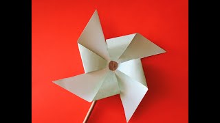 Wiatraczek z papieru  Jak zrobić wiatraczek z papieru  paper pinwheel [upl. by Lalage]