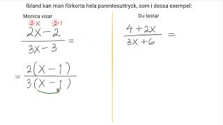 Ma2b  Faktorisera och förenkla rationella uttryck quotalgebrabråkquot [upl. by Anade]