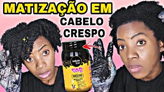 VEJA COMO USEI A MÁSCARA MATIZADORA PRETA DA SALON LINE  Cabelo crespo [upl. by Dex]