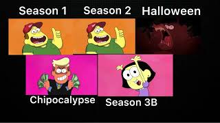 Big city greens intro comparison Season 1Season 2HalloweenChipocalypseSeason 3B [upl. by Ayatan]