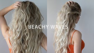 HOW TO BEACH WAVES With Flat Iron Hair Tutorial 🍊 ☀️ [upl. by Nawaj]