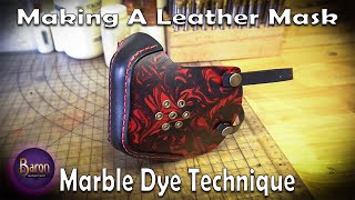 Making a Leather Mask using the Shaving Cream Dyeing Technique [upl. by Uphemia]