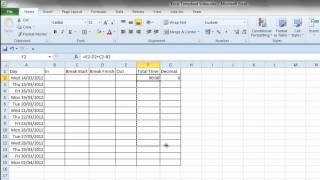 Simple Excel Timesheet [upl. by Maxentia]