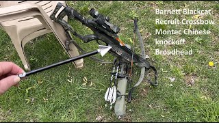 Barnett Blackcat Recruit Crossbow Chinese Montec Broadhead [upl. by Netneuq993]