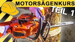 RICHTIGER UMGANG MIT DER MOTORSÄGE MOTORSÄGENKURS  TEIL 1 [upl. by Croix]