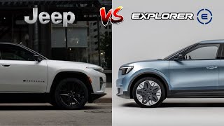 2025 Ford Explorer Electric vs 2025 Jeep Wagoneer S Compared  SUV Battles  MotorNation [upl. by Anitsenre]