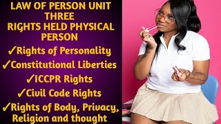 Law of person chapter 3 Rights held by physical persons law ethiopia legal system [upl. by Weixel731]