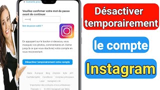 Comment désactiver temporairement un compte Instagram [upl. by Litnahc58]