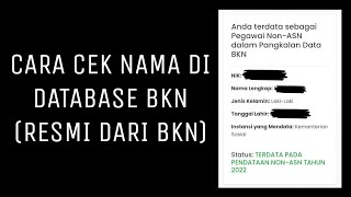 CARA CEK NAMA DI DATABASE BKN RESMI DARI BKN [upl. by Enitsirt230]