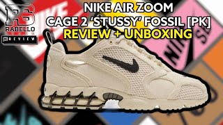 Nike Air Zoom Spiridon Cage 2 Stussy Fossil PK  REVIEW  UNBOXING [upl. by Novyart]