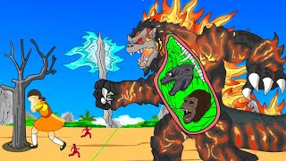 If Evolution Of KongZilla Godzilla Vs Shin Godzilla Mechagodzilla Playing Squid Game  어몽어스 오징어 게임 [upl. by Eelnayr]