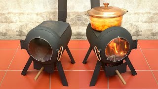 How to make a wood stove with an old gas bottle fast and super effective [upl. by Annohs]