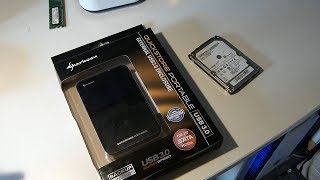 Sharkoon Quickstore Portable USB 30 Gehäuse für 25 Zoll in Check mit einer SSD [upl. by Norret528]