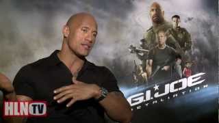 GI JOE RETALIATION interviews Dwayne The Rock Johnson [upl. by Briscoe]