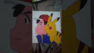 Ash X Pikachu drawing  ashketchum pikachu shorts pokemonart pokemondrawing greninja drawing [upl. by Eelirol]