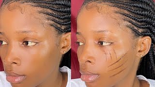 How to create Nigerian Tribal Mark Using Lindy Sfx Rigid Collodion Special Effect Makeup Fake scar [upl. by Fernandez]