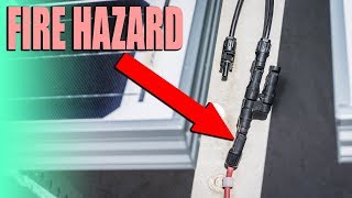 RV Electrical Fire Hazard  Melted Solar Connection Fire Risk Fix [upl. by Aetnuahs]