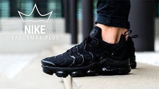 NIKE VaporMax Plus quotTriple Blackquot On Feet Video [upl. by Eelrak]