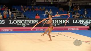 Melitina STANIOUTA BLR 2015 Rhythmic Worlds Stuttgart  Qualifications Ribbon [upl. by Suryt]