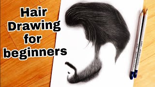 How to draw Realistic hair  for beginners [upl. by Anilat]