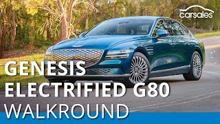 2022 Genesis Electrified G80 Review  carsales [upl. by Nonnac]