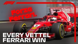 All Sebastian Vettels Ferrari Wins  Team Radio Best Bits [upl. by Mccutcheon]