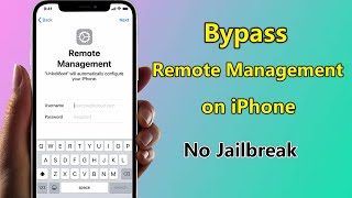 How to Bypass Remote Management on iPhone in 1 Minute 2023  iOS 1716 No Jailbreak [upl. by Delores636]