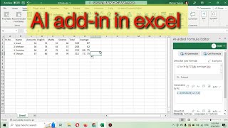 How to add AI addin in Ms excel  New AI formula editor in Excel [upl. by Disharoon]