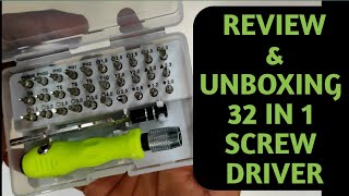 Mini 32 in 1 Screw Driver Set Unboxing  Farraige Screw Driver Set Review 32 Bits [upl. by Elylrac]