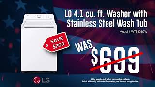 Rosners  Presidents Day Sale LG Stainless Steel Washer 015 [upl. by Eiznyl]