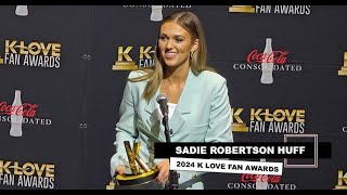 Sadie Robertson Huff Shares Her Experience Hosting K LOVE Fan Awards amp More [upl. by Ledba]