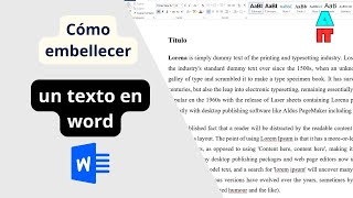 Cómo embellecer un texto en Word [upl. by Edison162]