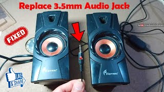 How To Replace Speakers 35mm Audio Connecter  Fix Broken Speakers Audio jack at Home [upl. by Ahseiyk]