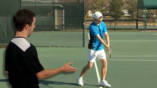 Tennis Backhand Swing to Contact [upl. by Mattheus257]