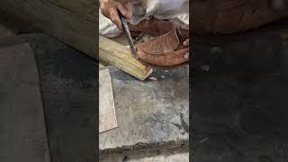 Making handwoven leather loafer asmr diy bespoke handmade leathercraft youtubeshorts usa art [upl. by Materse499]