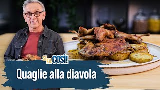 Quaglie alla diavola con patate lionesi  Si fa così  Chef BRUNO BARBIERI [upl. by Enilegnave70]