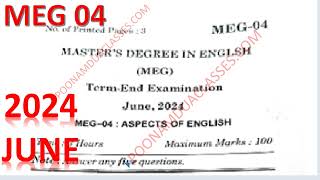 MEG 04 Aspects of Language 2024 June Question Paper [upl. by Eidorb]