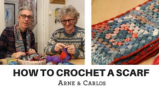 How to crochet a scarf using selfpatterning sock yarn by ARNE amp CARLOS [upl. by Trebron]